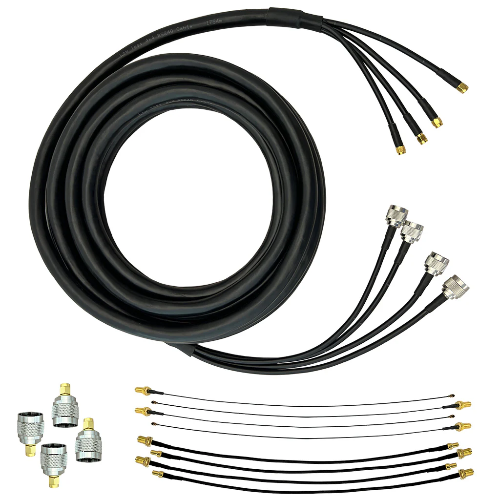 Open Box: Quad-RS240 Coaxial Cable (30ft) Bundle with SMA, TS9 and U.FL Connectors